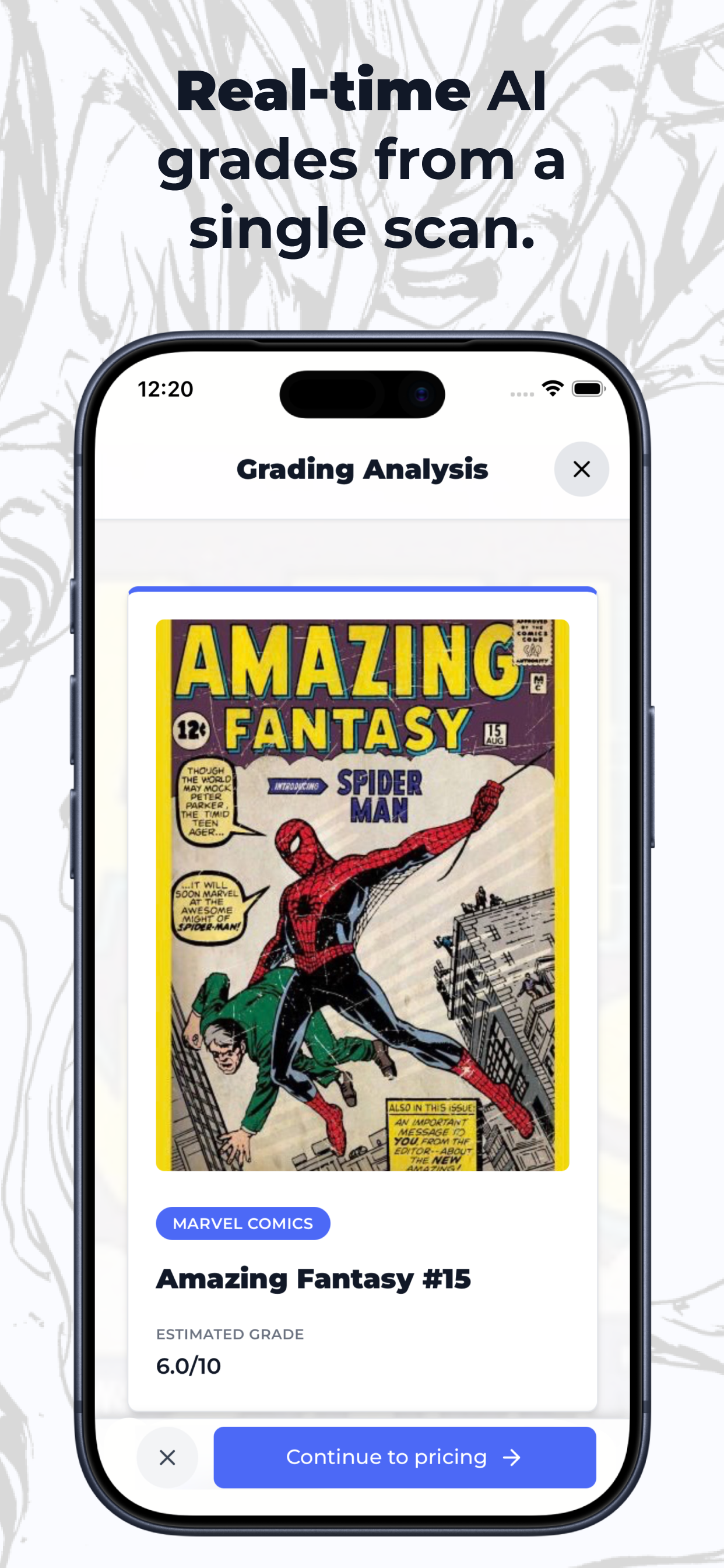 Comic collection tracker app interface for catalog comics and managing inventory